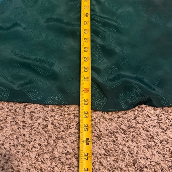 Vintage Val Mode Lingerie Kelly Green Floral Lace Robe Dress Set Womens Size S - Picture 12 of 15